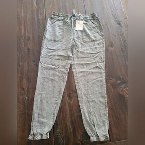 Womens Grey Wash Jogger Pants:small